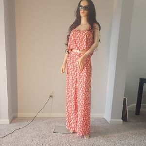 Elegant Floral Jumpsuit in Red